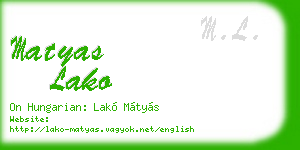 matyas lako business card