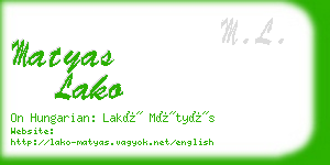 matyas lako business card